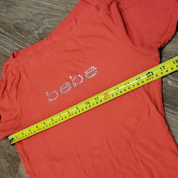 (L) Bebe Logo Soft Embellished Textured Knit Comfy Casual Classic Retro - Picture 5 of 9